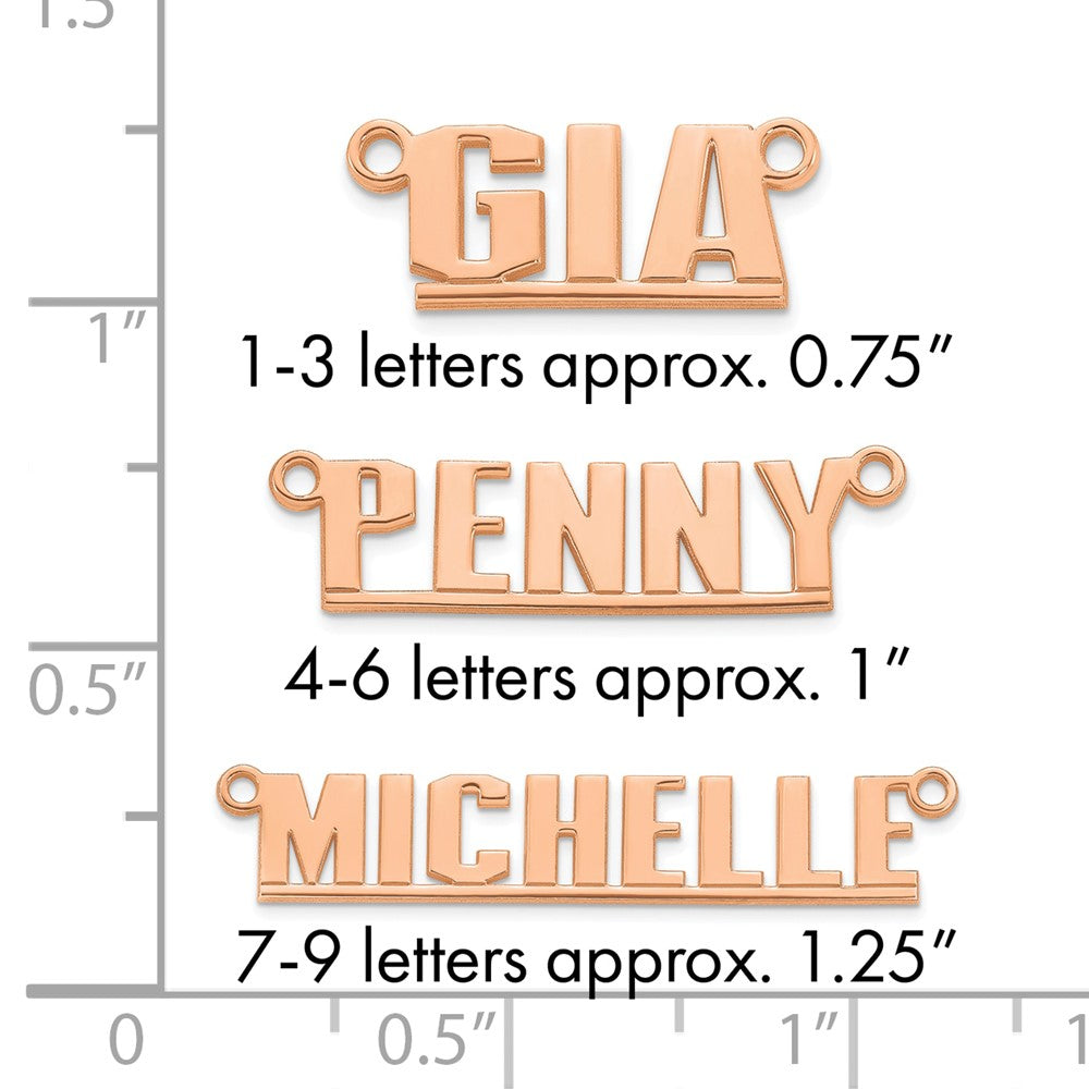 14k Rose Gold Underlined Name Plate
