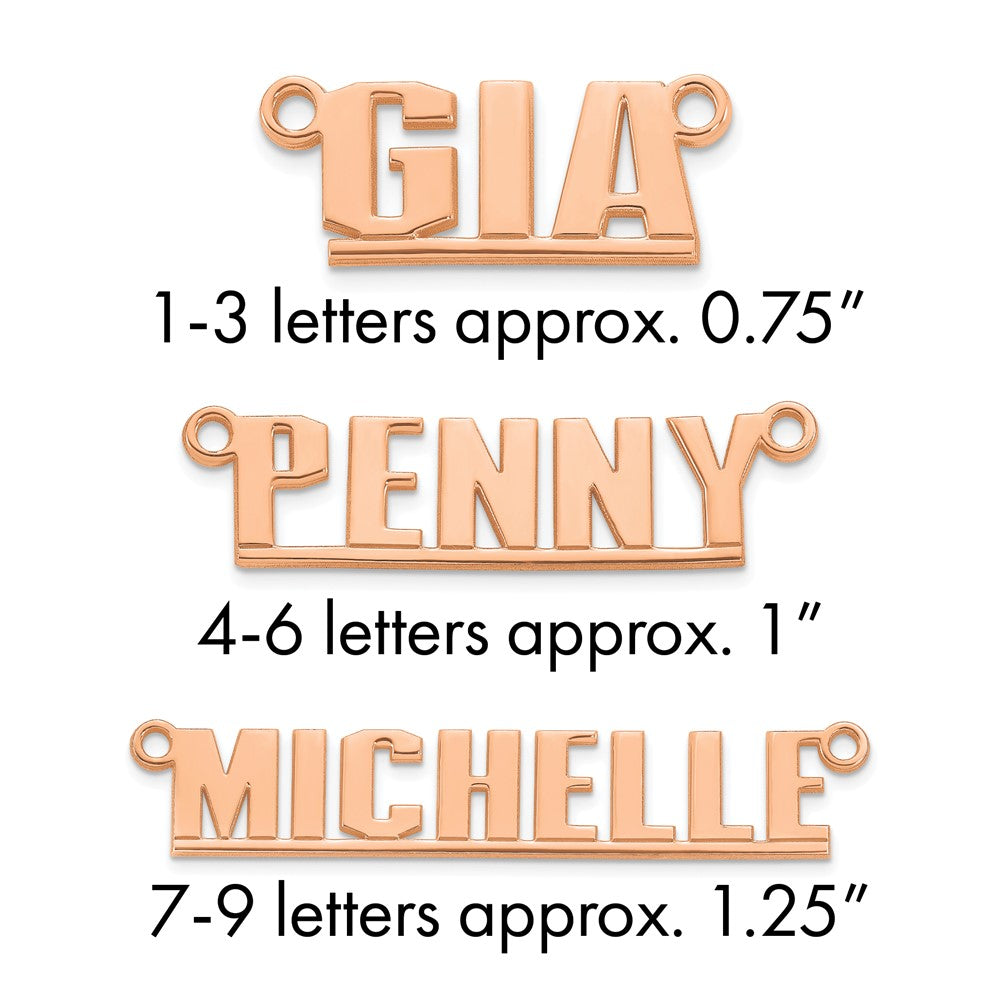 14k Rose Gold Underlined Name Plate