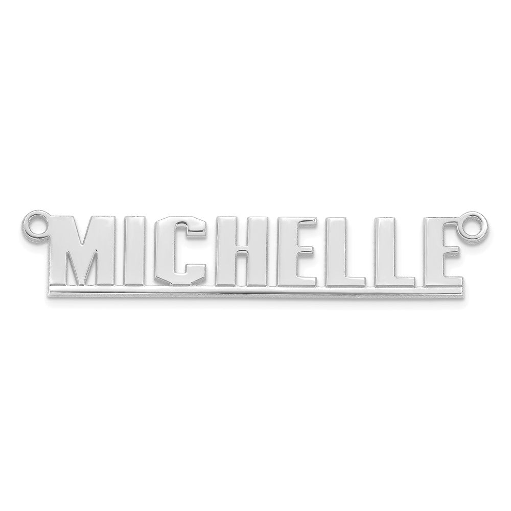 14k White Gold Underlined Name Plate