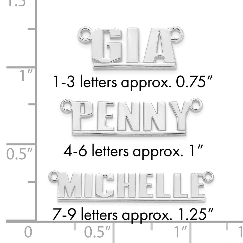 14k White Gold Underlined Name Plate
