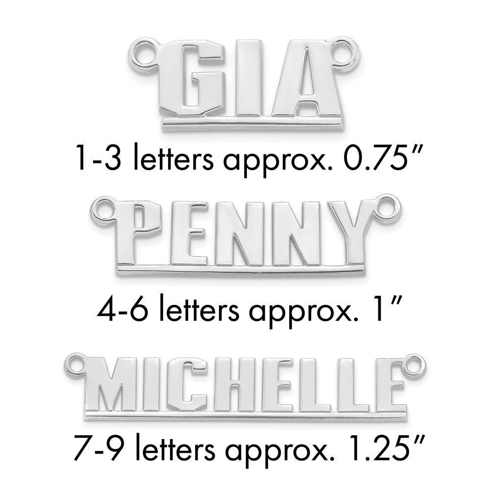 14k White Gold Underlined Name Plate