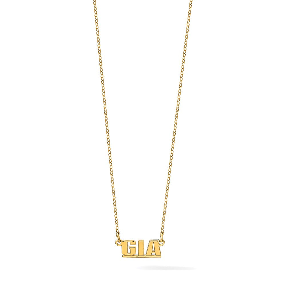 14k Yellow Gold Underlined Name Plate