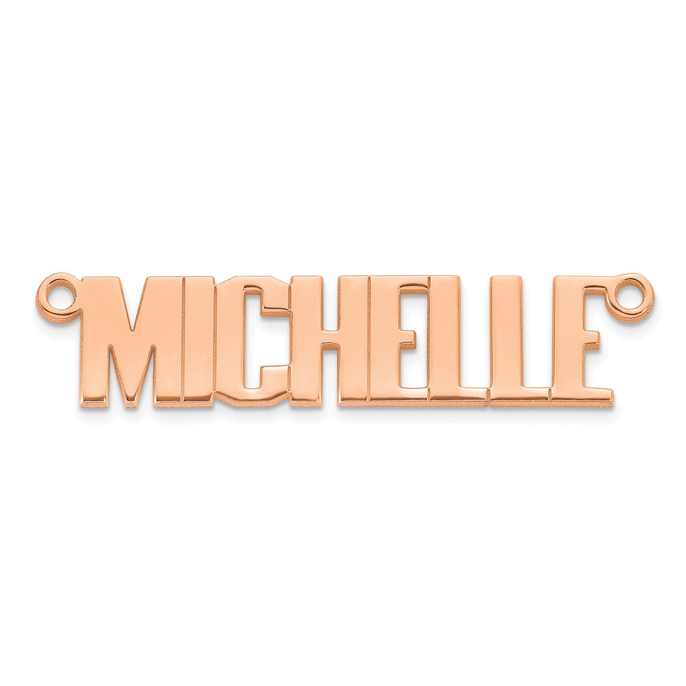 Sterling Silver/Rose Gold-Plated Atlantico Font Name Plate