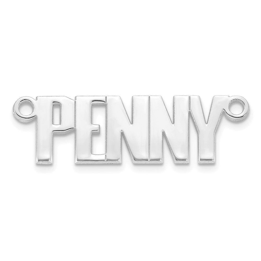 Sterling Silver/Rhodium-plated Atlantico Font Name Plate