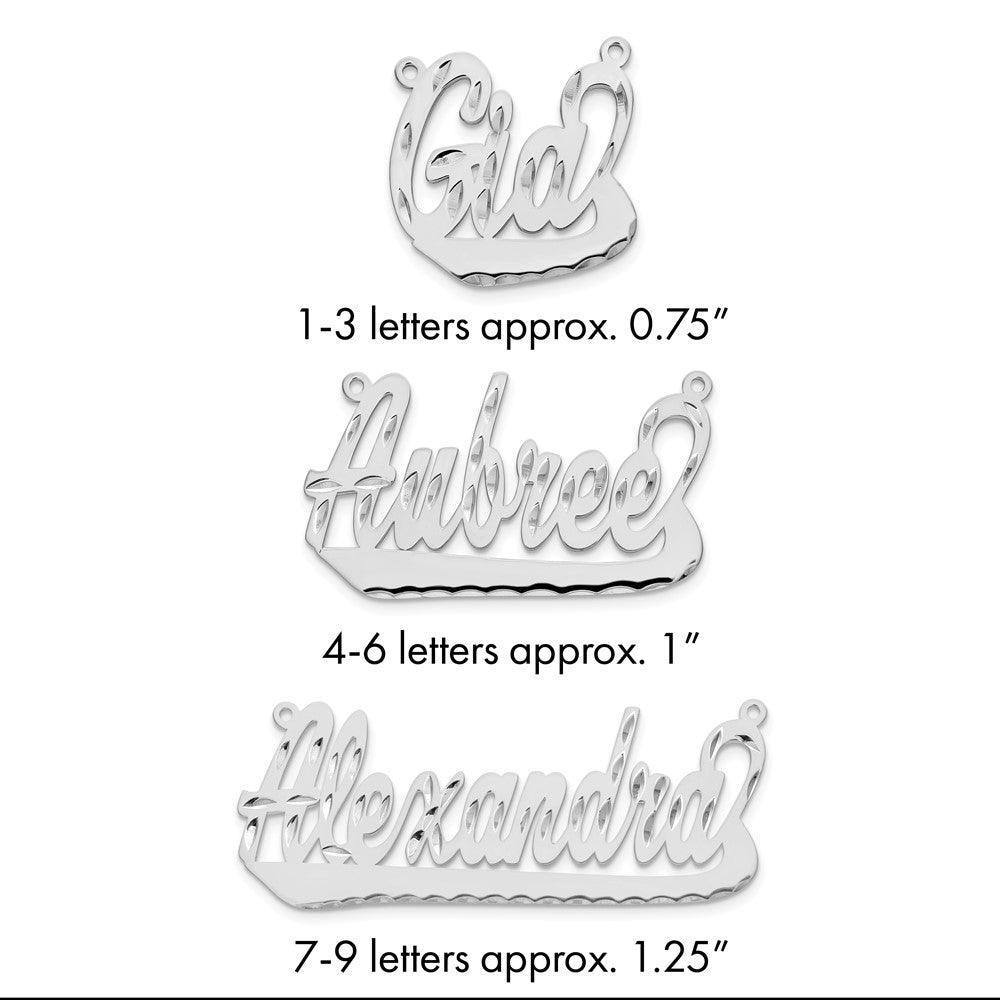 SS/Rhodium-plated Diamond-cut Underlined Name Plate