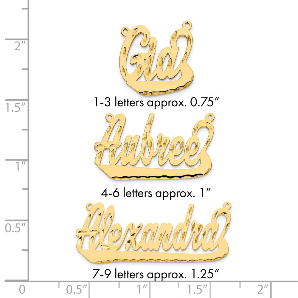 Sterling Silver/Gold-plated Diamond-cut Underlined Name Plate