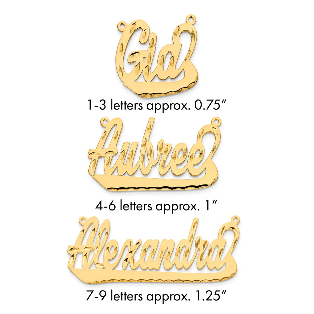 Sterling Silver/Gold-plated Diamond-cut Underlined Name Plate
