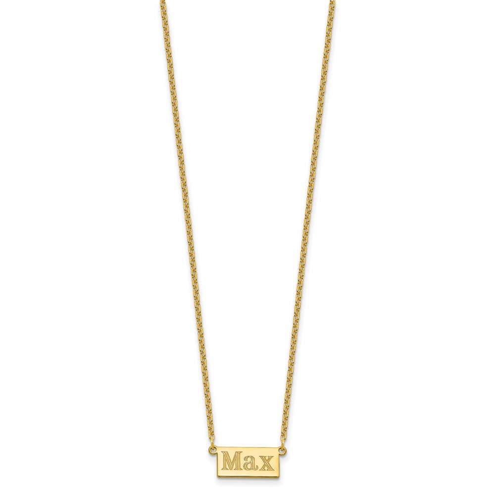 Sterling Silver/Gold-plated 1-3 Letter Name Bar Necklace