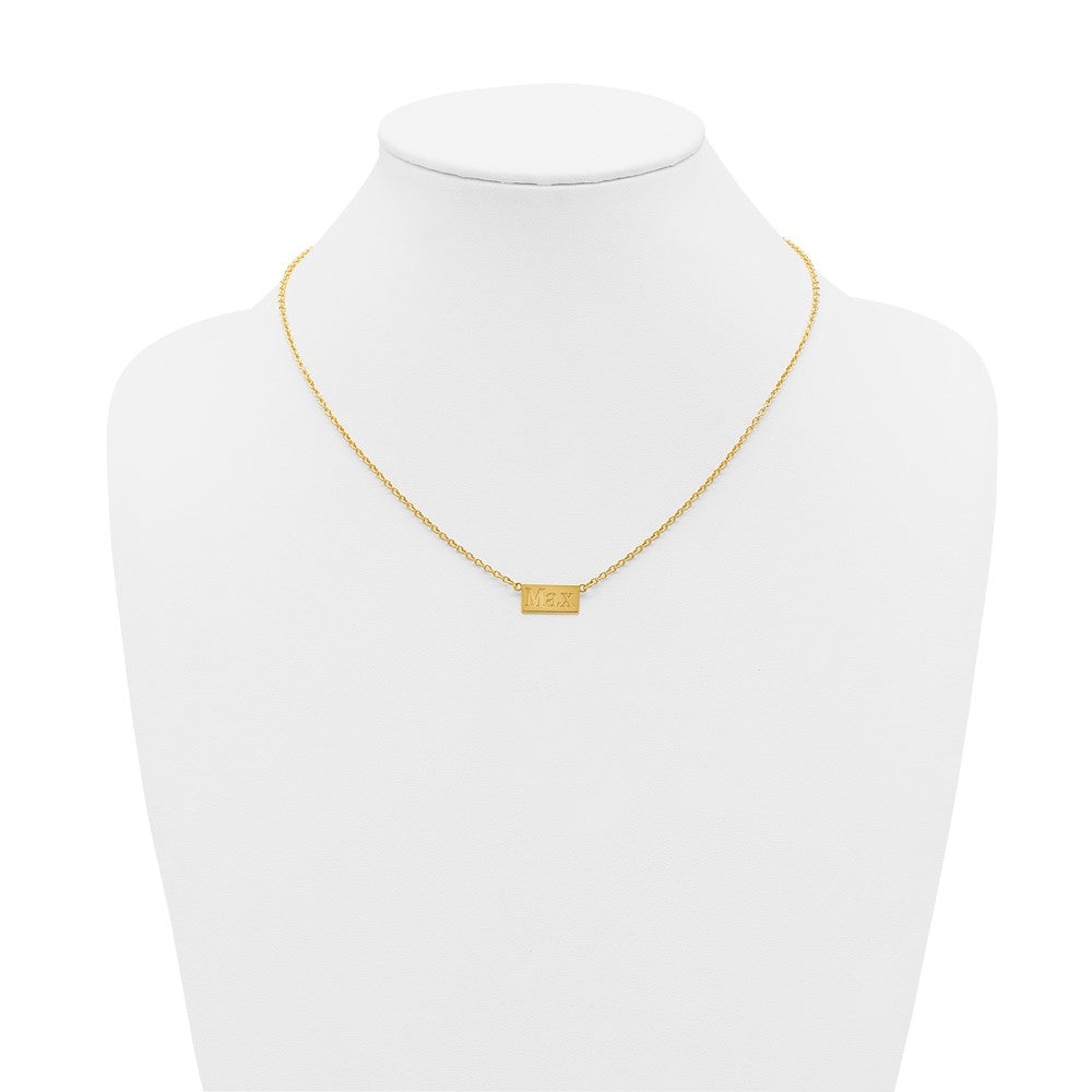 Sterling Silver/Gold-plated 1-3 Letter Name Bar Necklace
