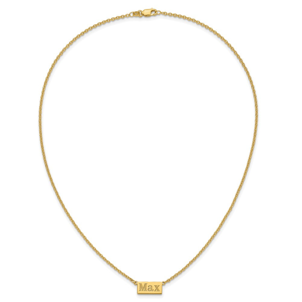 Sterling Silver/Gold-plated 1-3 Letter Name Bar Necklace