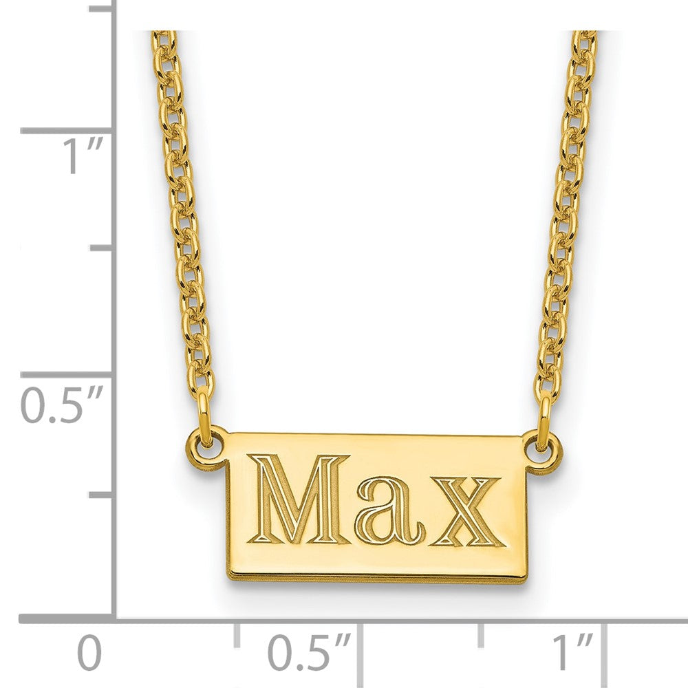 Sterling Silver/Gold-plated 1-3 Letter Name Bar Necklace