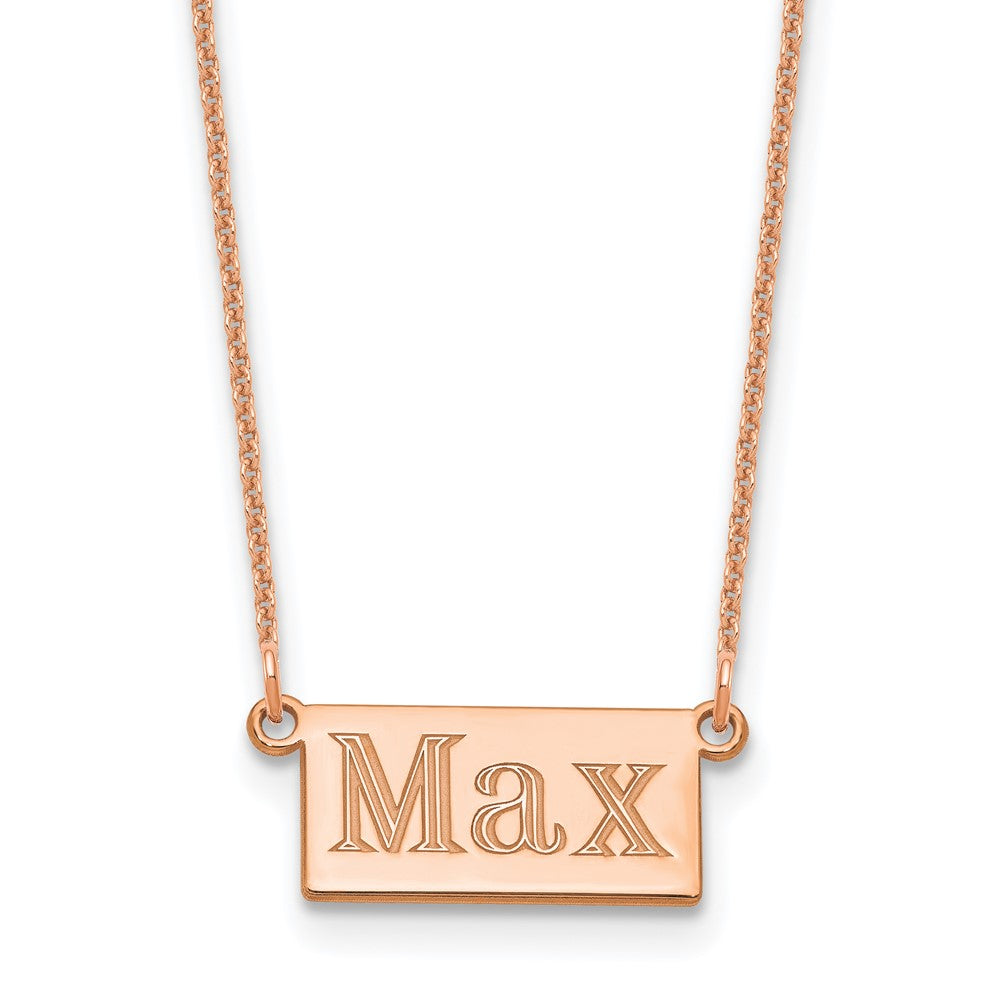 14k Rose Gold 1-3 Letter Name Bar Necklace