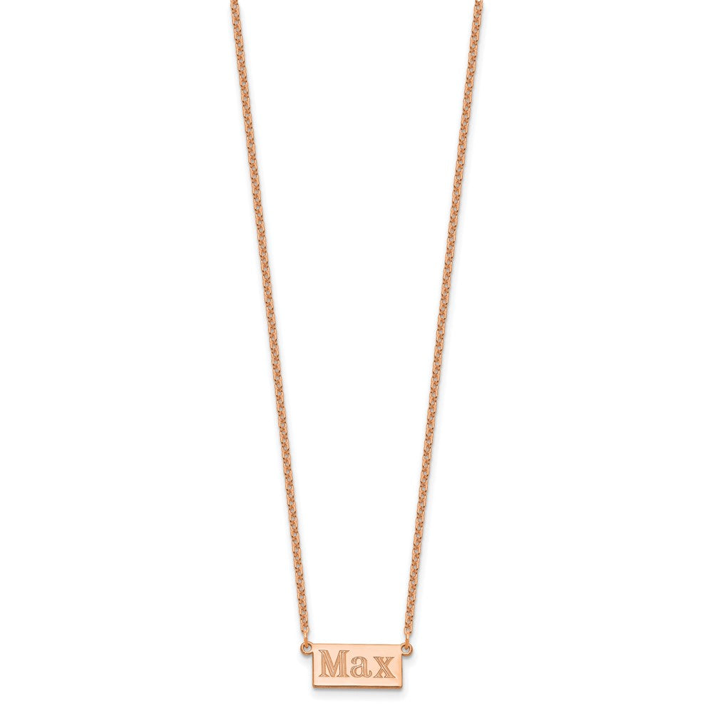 Sterling Silver/Rose-plated 1-3 Letter Name Bar Necklace