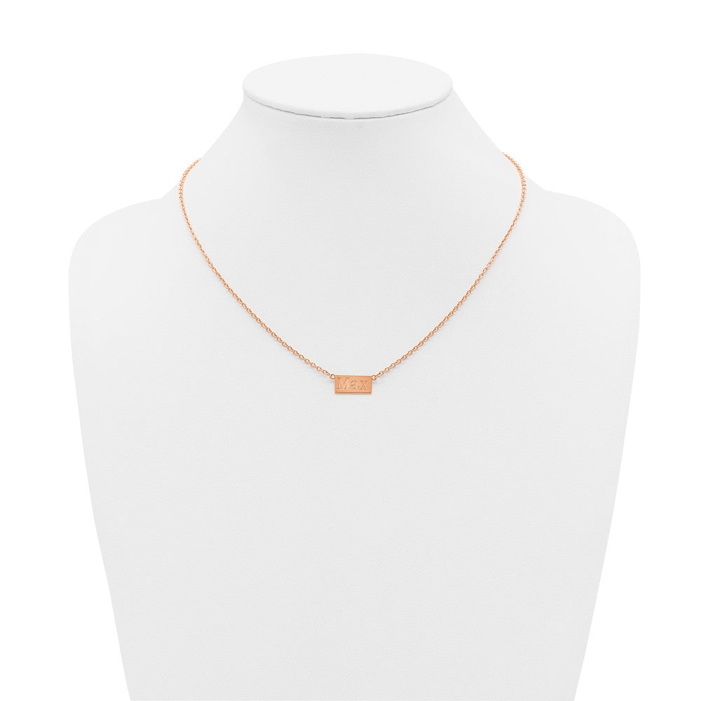 Sterling Silver/Rose-plated 1-3 Letter Name Bar Necklace