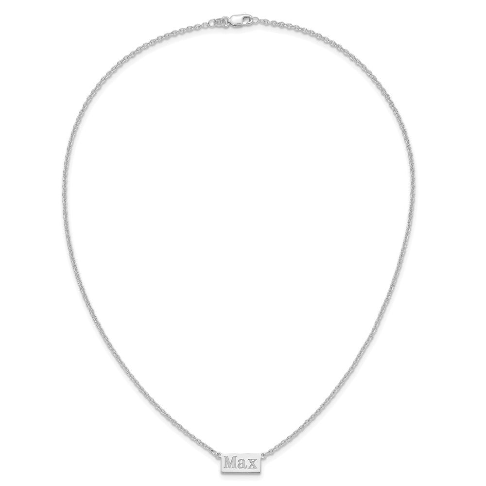 Sterling Silver/Rhodium-plated 1-3 Letter Name Bar Necklace