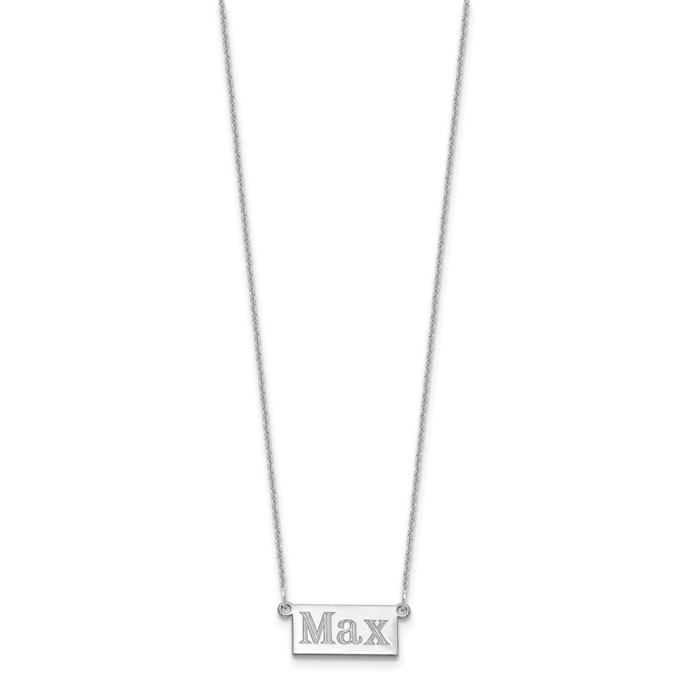 14k White Gold 1-3 Letter Name Bar Necklace