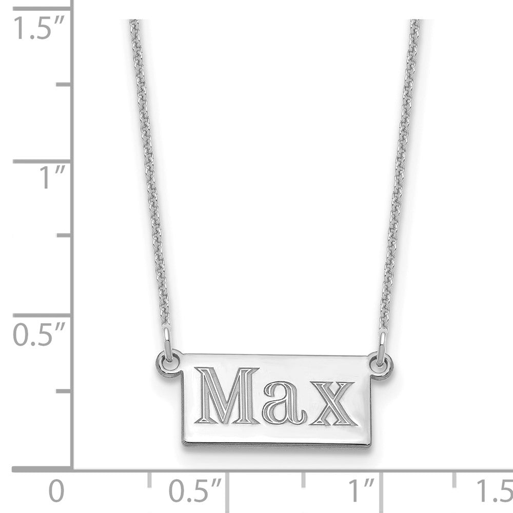 14k White Gold 1-3 Letter Name Bar Necklace