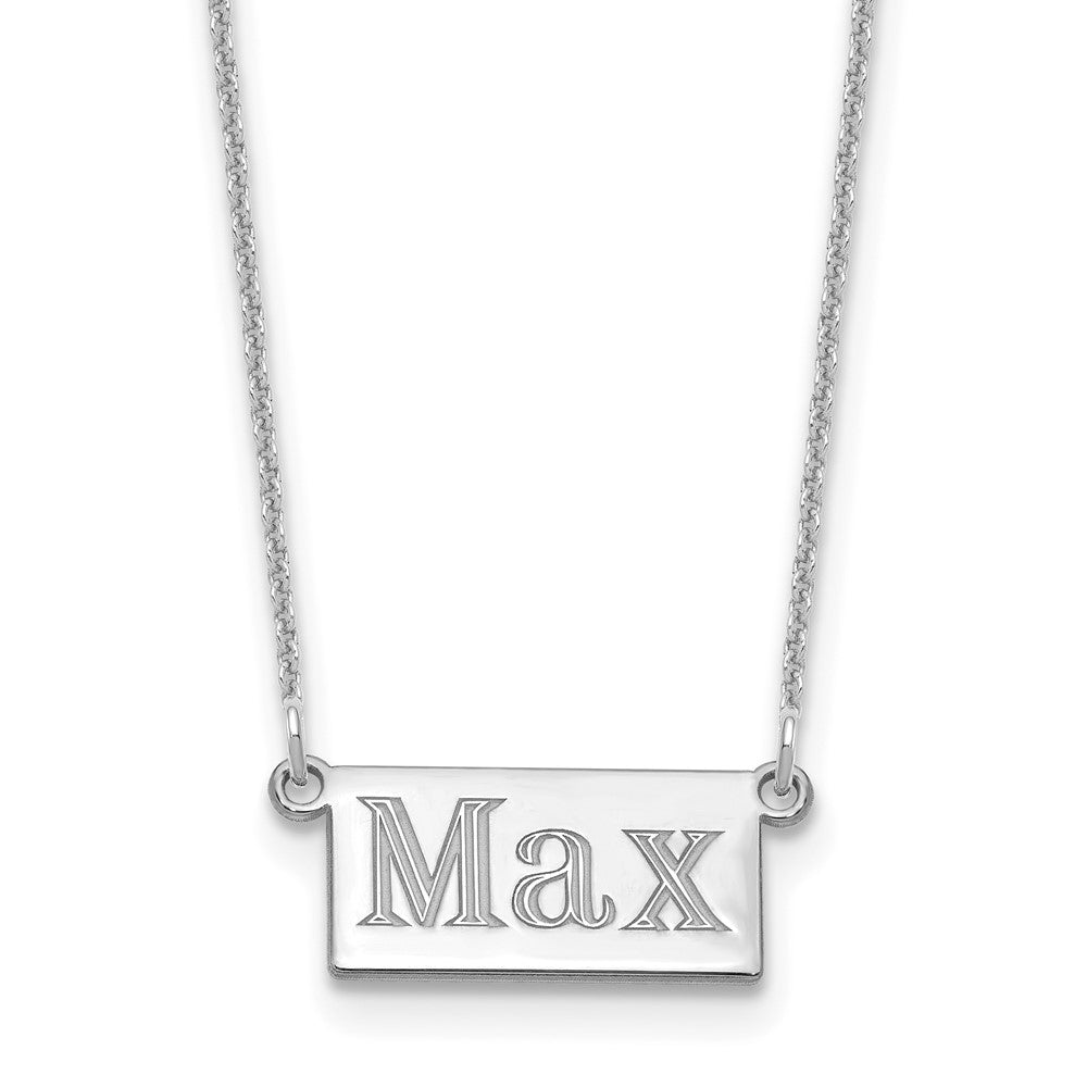 14k White Gold 1-3 Letter Name Bar Necklace