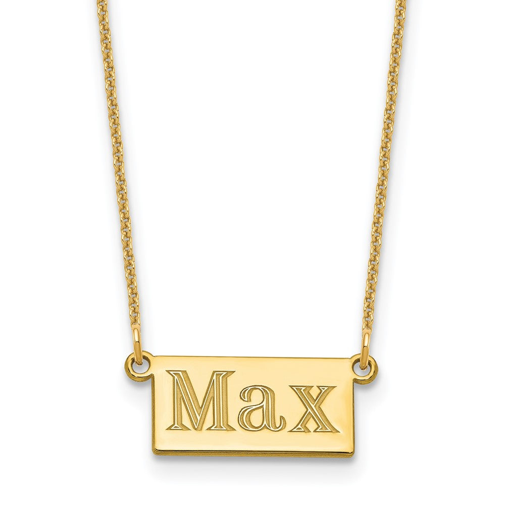 14k Yellow Gold 1-3 Letter Name Bar Necklace