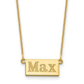 14k Yellow Gold 1-3 Letter Name Bar Necklace