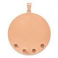 SS/Rose-plated Circle w/4 Birth Flower and Birthstone Pendant