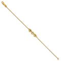 14k Yellow Gold Brushed 3 Disc with Epoxy Initial Bracelet