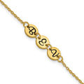 SS/Gold-plated Brushed 3 Station Disc with Epoxy Initial Bracelet