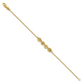 14k Yellow Gold Brushed 4 Disc with Epoxy Initial Bracelet