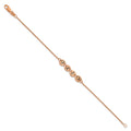 SS/Rose-plated Brushed 4 Station Disc with Epoxy Initial Bracelet