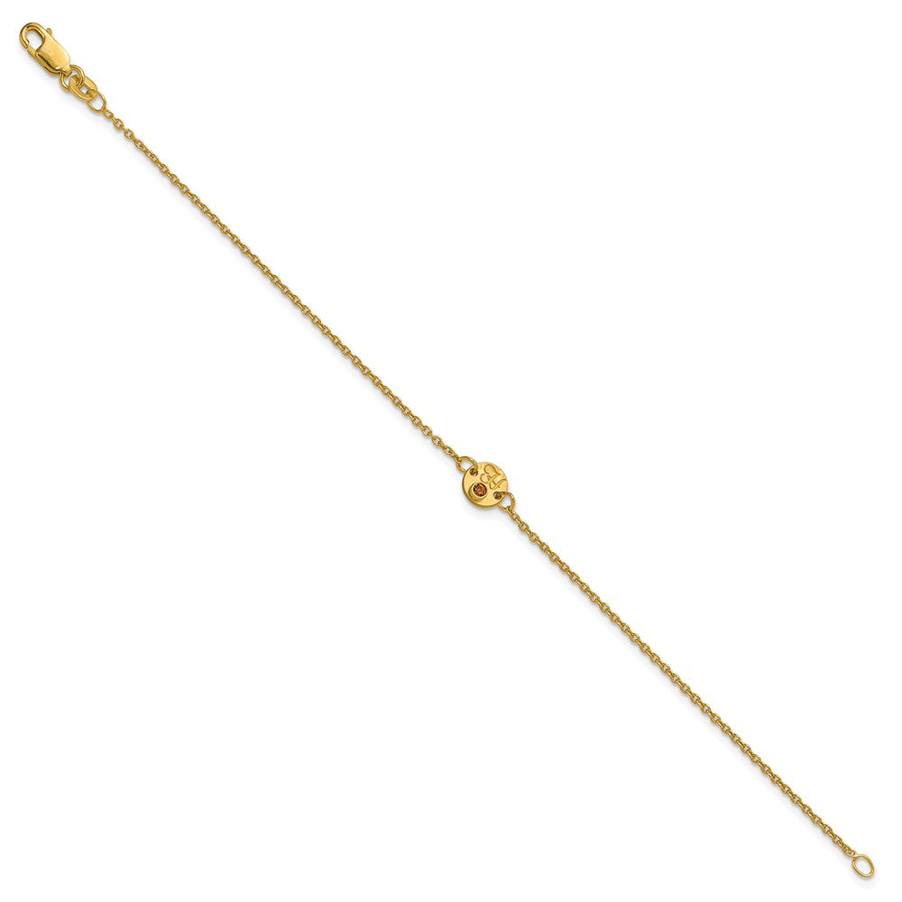 SS/Gold-plated 1 Disc with Initial and Birthstone Bracelet