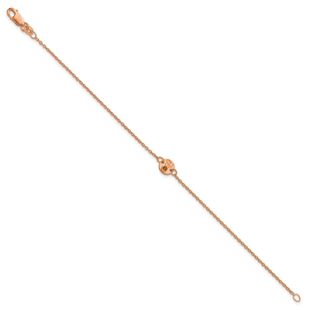 SS/Rose-plated 1 Disc with Initial and Birthstone Bracelet