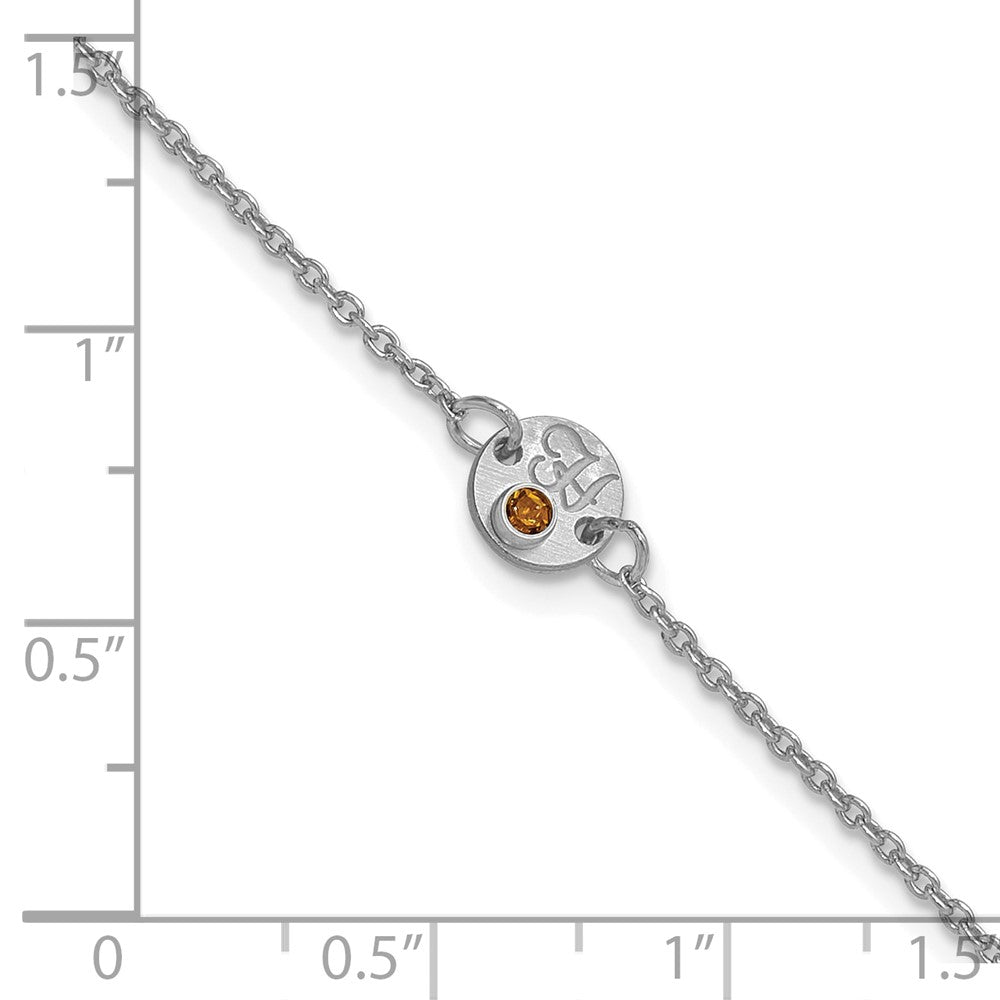 14k White Gold 1 Disc with Initial and Birthstone Bracelet