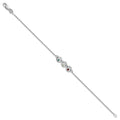 SS/Rhod-plated 3 Disc with Initial and Birthstone Bracelet