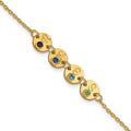 14k Yellow Gold 4 Disc with Initial and Birthstone Bracelet