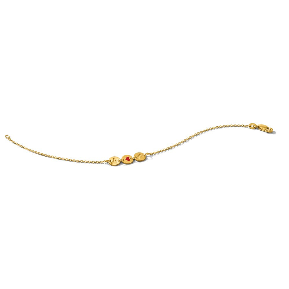 Sterling Silver/Gold-Plated State Heart State Disc Bracelet