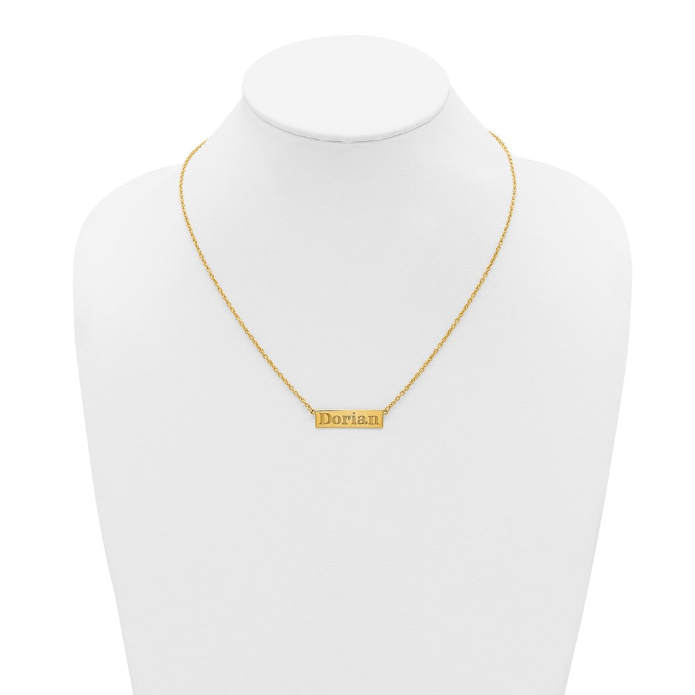 Sterling Silver/Gold-plated 4-6 Letter Name Bar Necklace