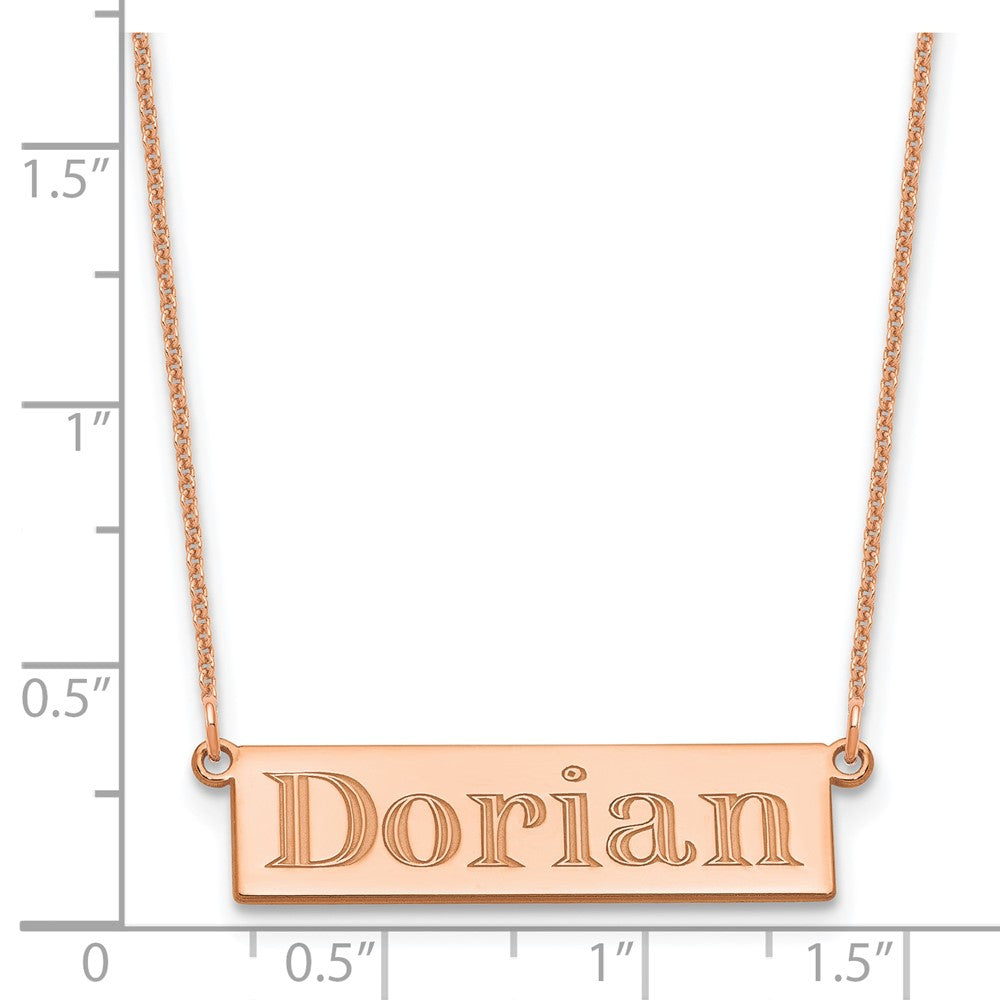 14k Rose Gold 4-6 Letter Name Bar Necklace