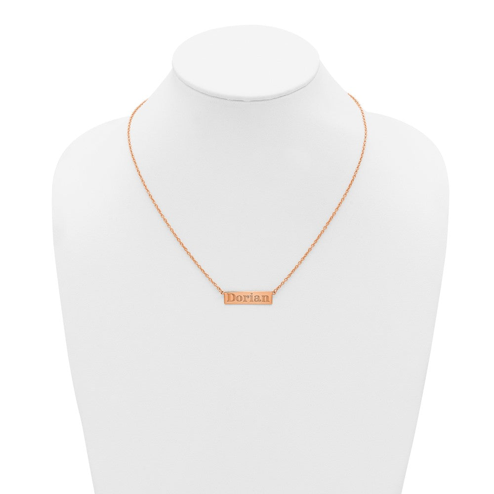 Sterling Silver/Rose-Gold 4-6 Letter Name Bar Necklace