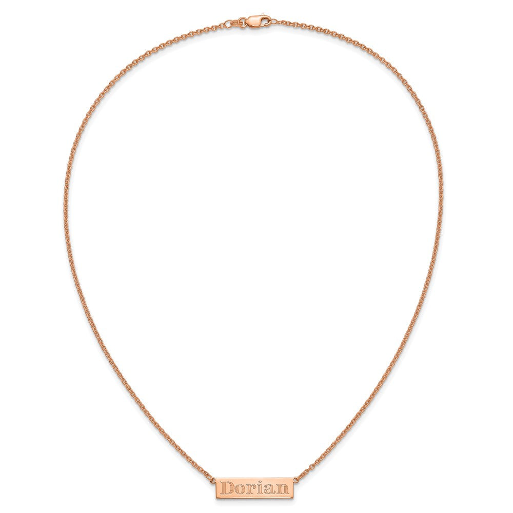 Sterling Silver/Rose-Gold 4-6 Letter Name Bar Necklace