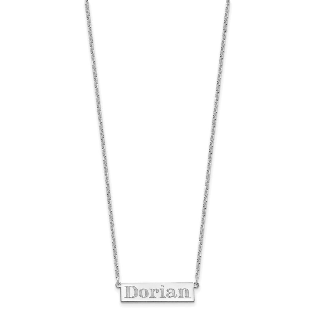Sterling Silver/Rhodium-plated 4-6 Letter Name Bar Necklace
