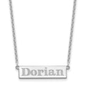 Sterling Silver/Rhodium-plated 4-6 Letter Name Bar Necklace