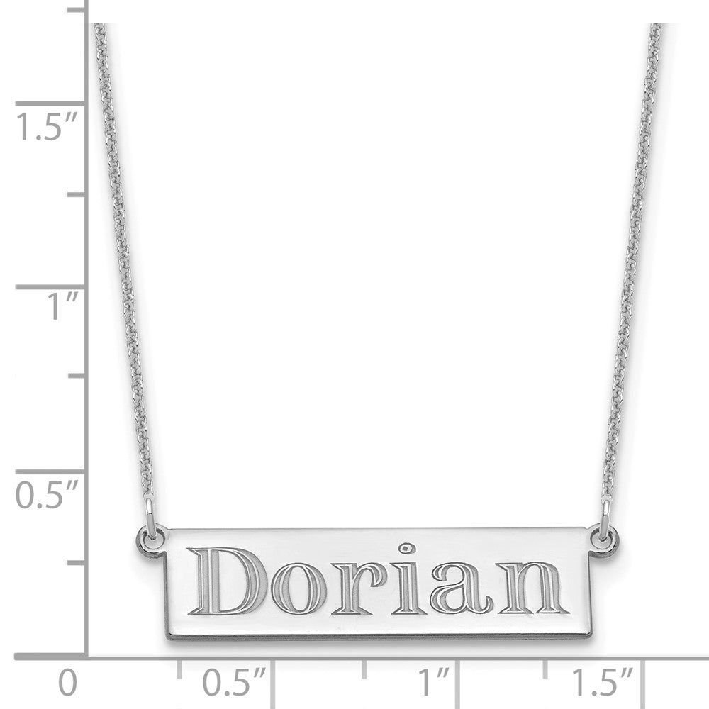 14k White Gold 4-6 Letter Name Bar Necklace