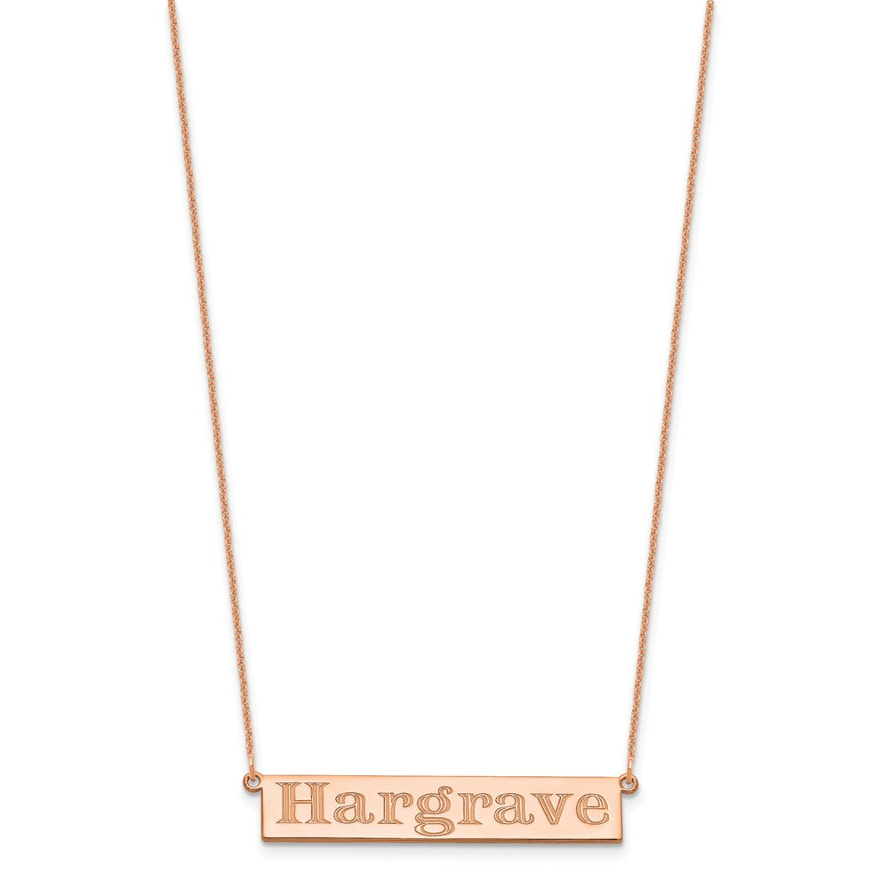 14k Rose Gold 7-9 Letter Name Bar Necklace