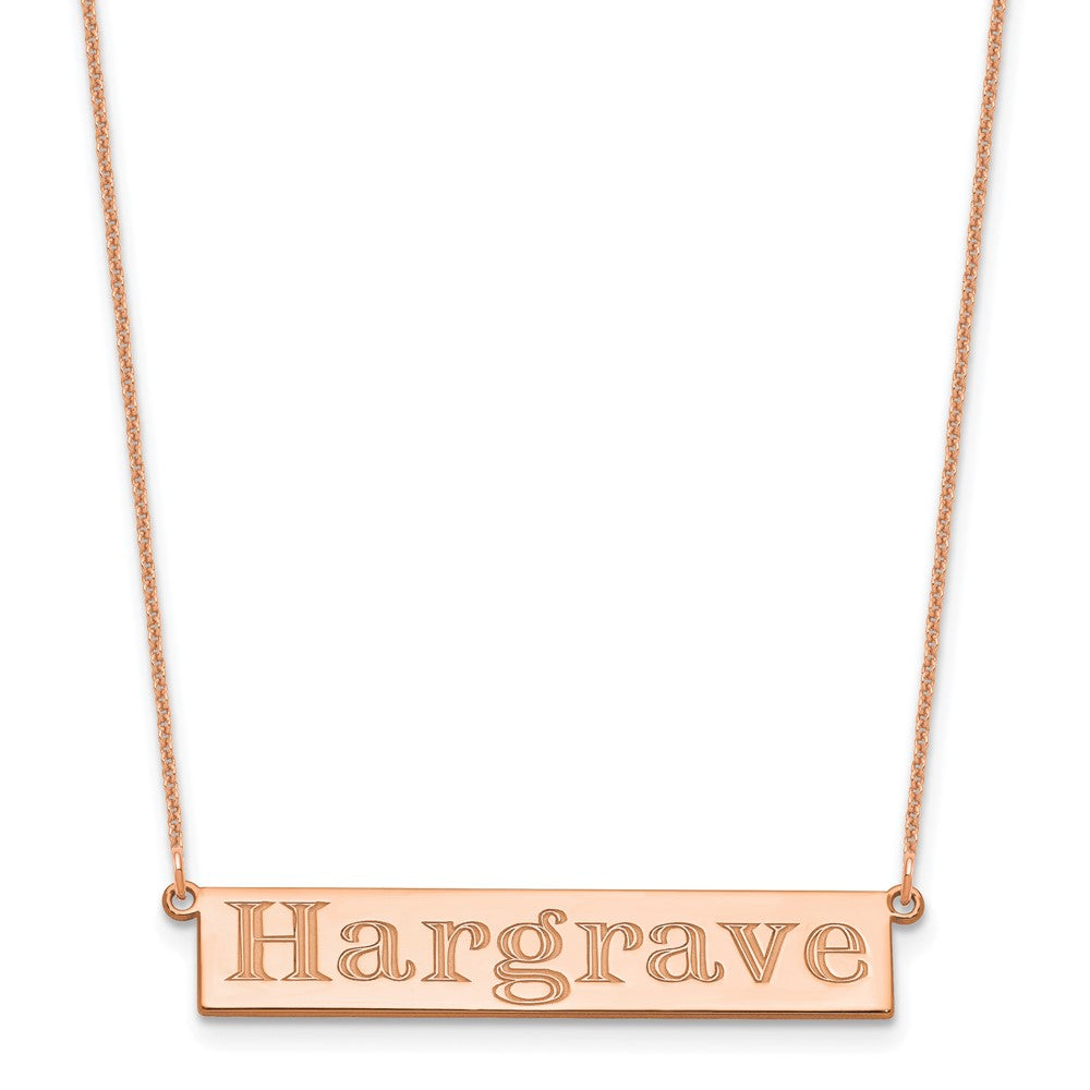14k Rose Gold 7-9 Letter Name Bar Necklace