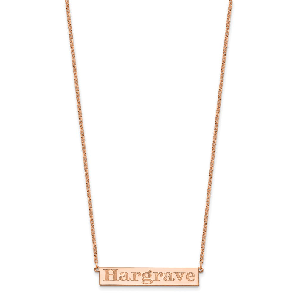 Sterling Silver/Rose-plated 7-9 Letter Name Bar Necklace