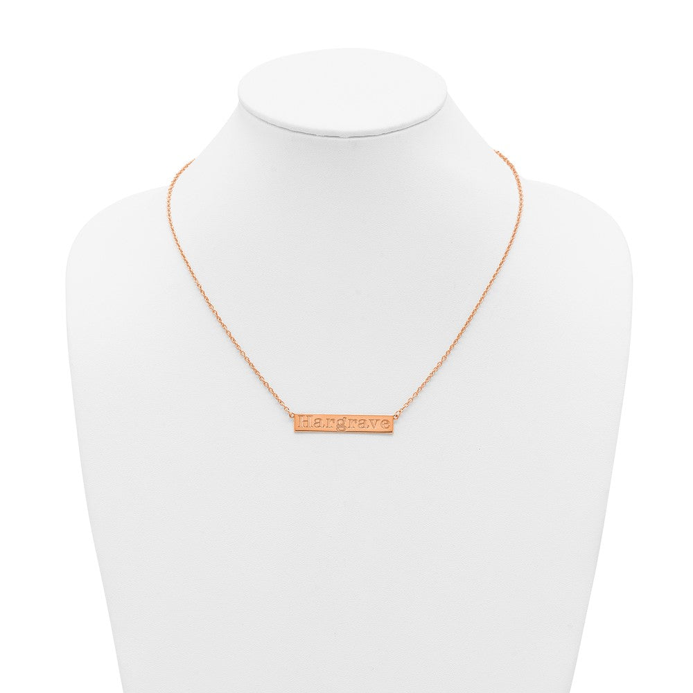 Sterling Silver/Rose-plated 7-9 Letter Name Bar Necklace