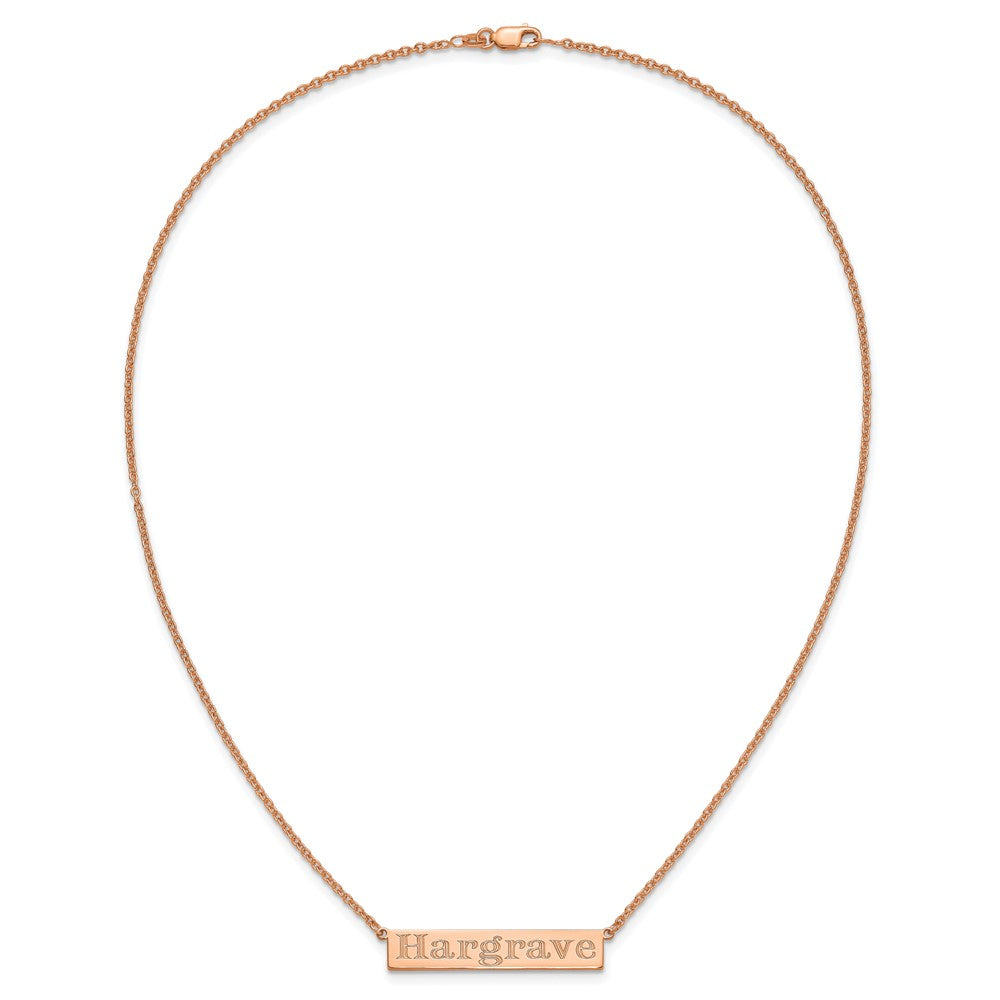 Sterling Silver/Rose-plated 7-9 Letter Name Bar Necklace