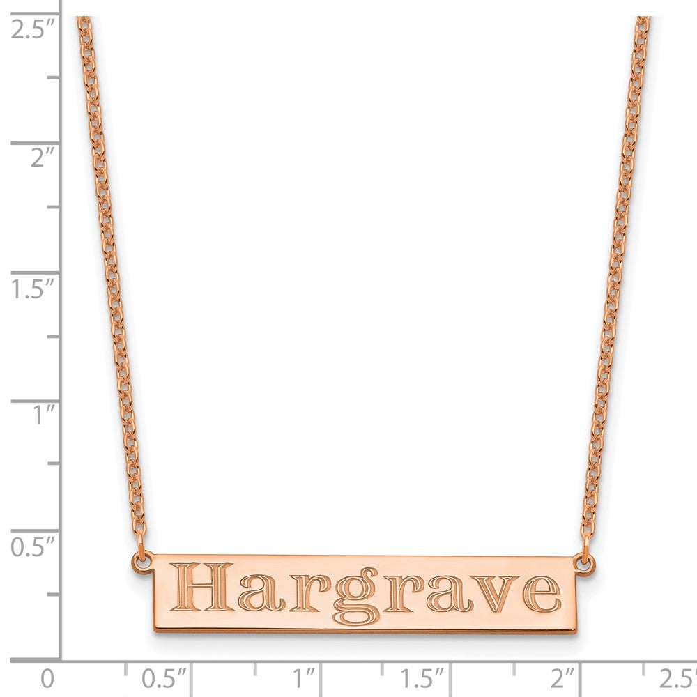 Sterling Silver/Rose-plated 7-9 Letter Name Bar Necklace