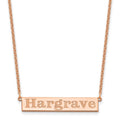 Sterling Silver/Rose-plated 7-9 Letter Name Bar Necklace