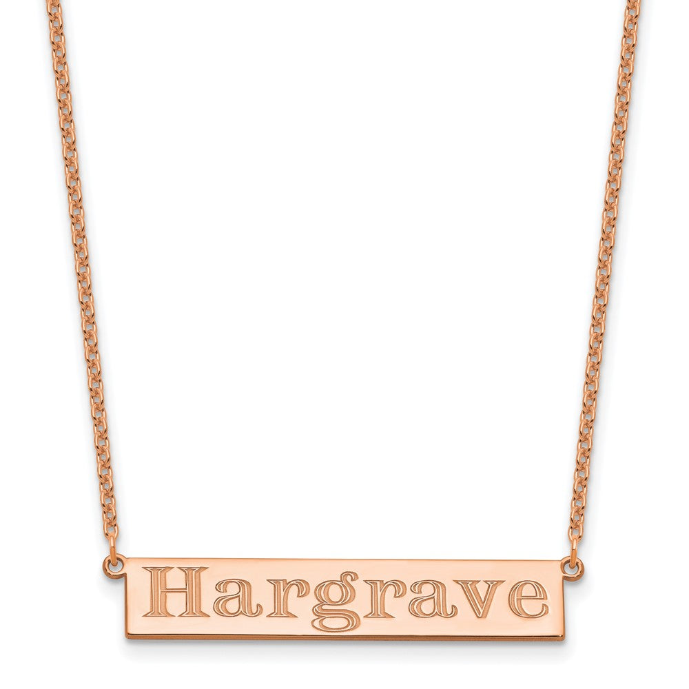 Sterling Silver/Rose-plated 7-9 Letter Name Bar Necklace